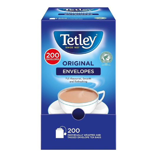 Tetley Original Black Tea Bags in Envelopes 200 - Individually Wrapped Teabags