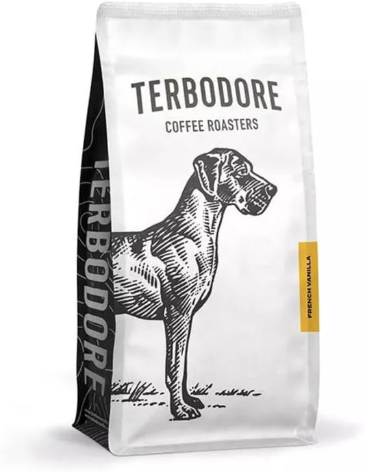 Terbodore French Vanilla Coffee Beans 1kg - Vanilla Flavoured Whole Beans Medium Roast