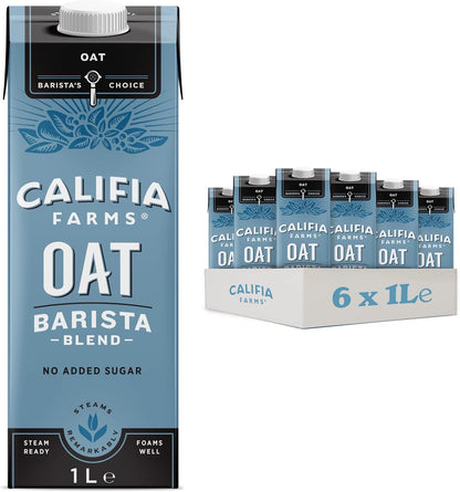 Califia Farms Oat Barista Blend with Calcium - 6 x 1L Dairy Free Vegan Milk