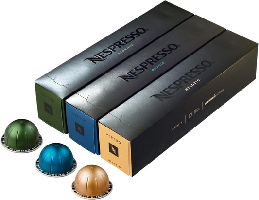 Nespresso Vertuo Coffee Pods - 30 Pack Variety (Melozio, Stormio, Odacio)