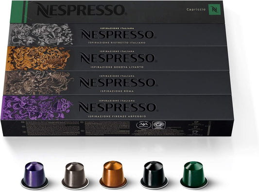 Nespresso Original Coffee Pods 50 Mixed Pack - Arpeggio Ristretto Capriccio Roma Livanto