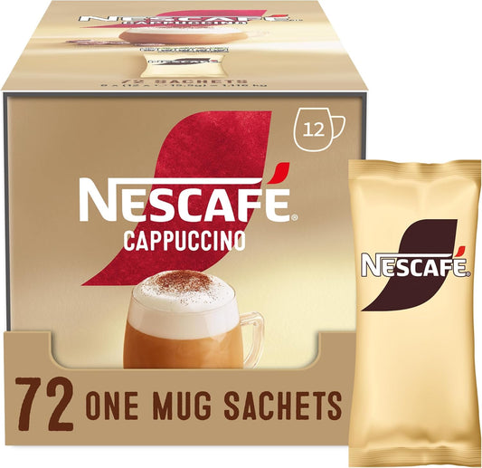 NESCAFÉ Cappuccino Instant Coffee Sachets - 72 x 15.5g (1.1kg)