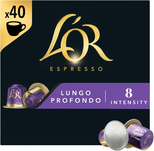 L'OR Espresso Lungo Profondo Coffee Pods x40 Intensity 8 - Nespresso Compatible