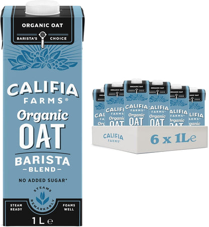 Califia Farms Organic Oat Barista Blend - 6 x 1L Dairy Free Vegan Milk