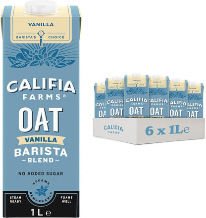 Califia Farms Vanilla Oat Barista Blend - 6 x 1L Dairy Free Vegan Milk