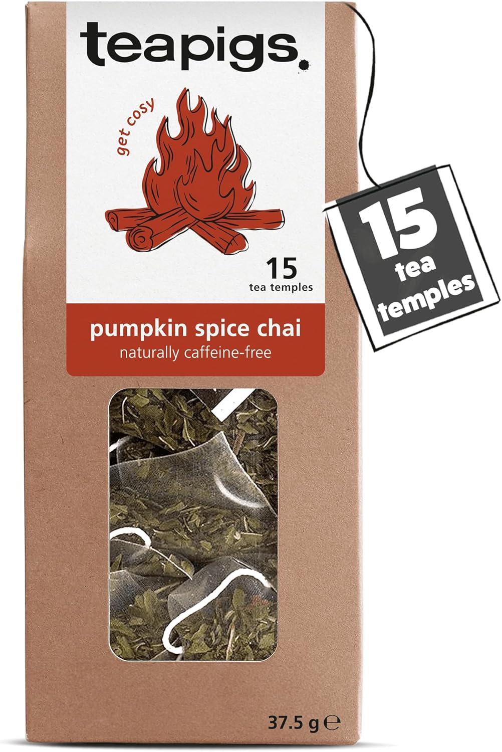 teapigs Pumpkin Spice Chai Tea - Caffeine-Free Chai 15 Temples Cinnamon Cardamom