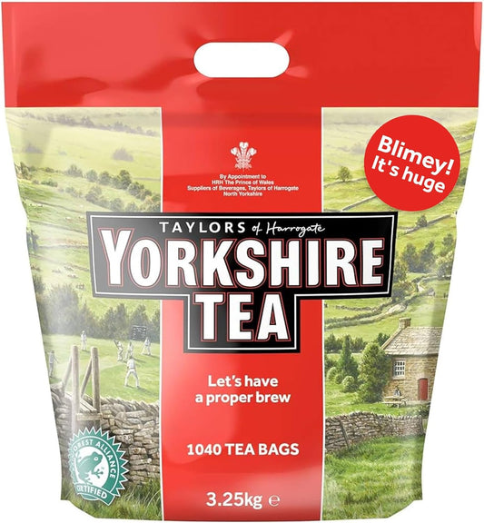 Yorkshire Tea 1040 Tea Bags - 3.25kg Pack British Black Tea
