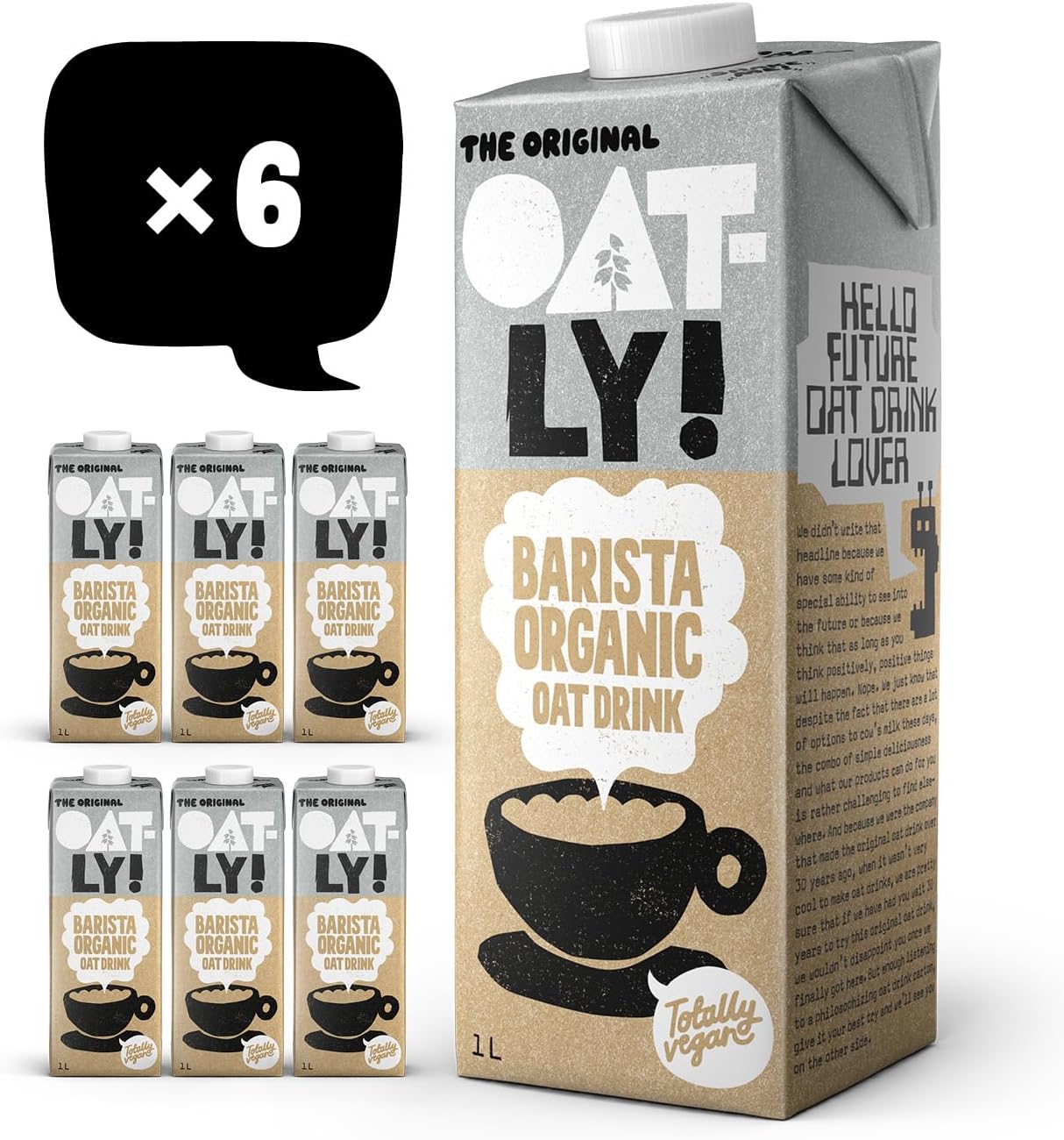 OATLY Organic Barista Oat Drink Long Life 6x1L - Premium Plant-Based Milk Alternative