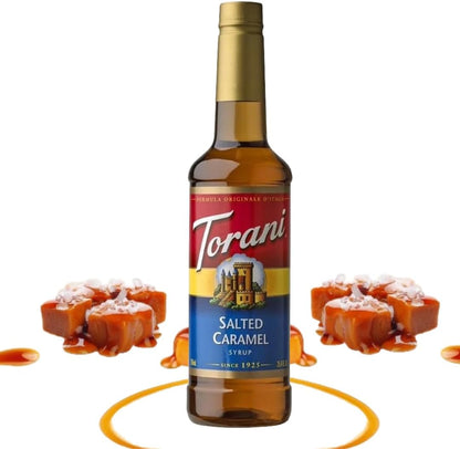 Torani Salted Caramel Coffee Syrup 750ml - Pure Cane Sugar Vegetarian