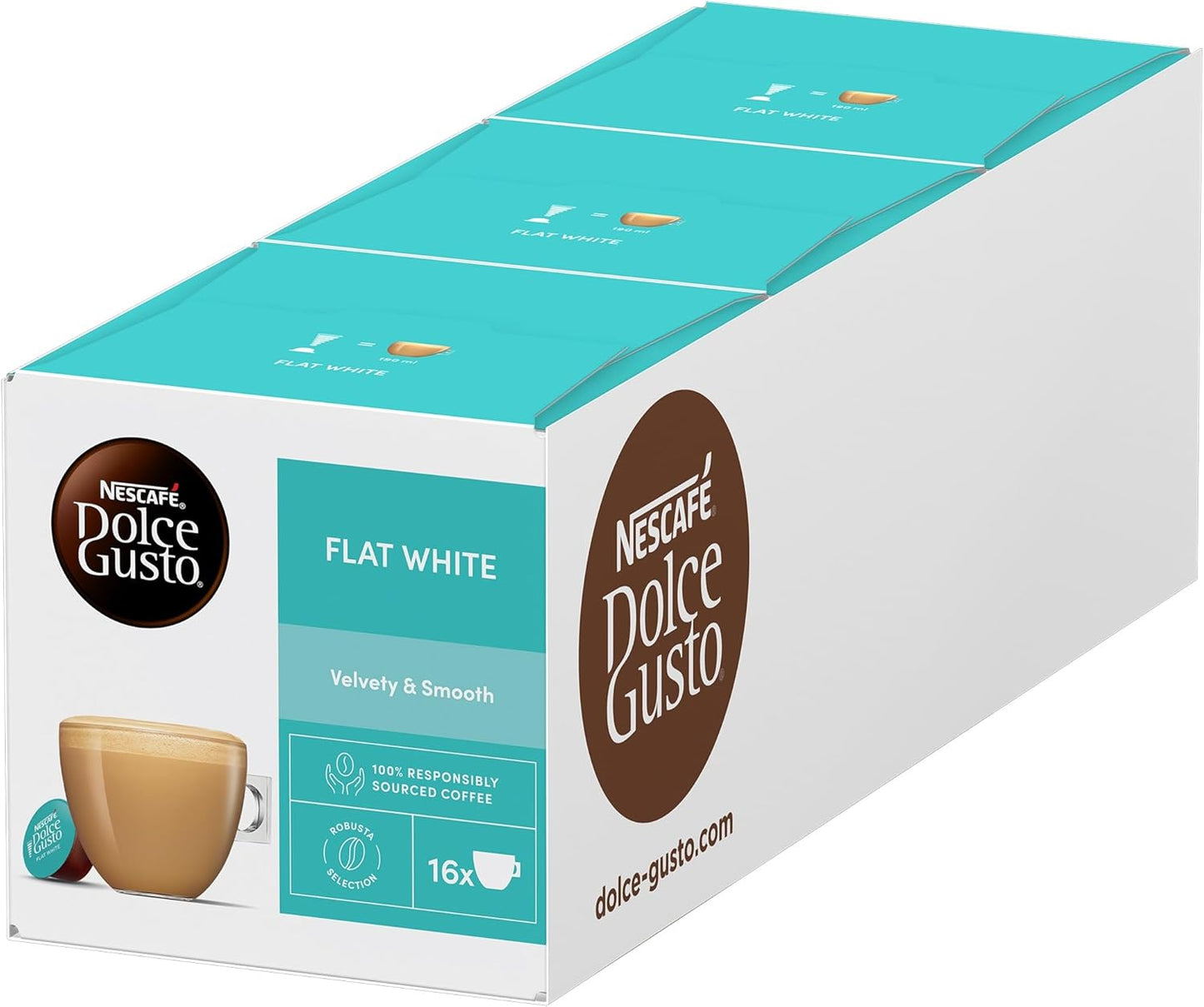 NESCAFÉ DOLCE GUSTO Flat White Coffee Pods 48 - Creamy Milk Coffee Capsules
