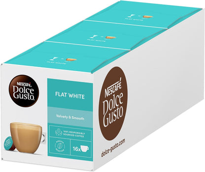 NESCAFÉ DOLCE GUSTO Flat White Coffee Pods 48 - Creamy Milk Coffee Capsules