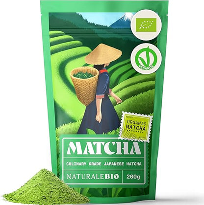 Organic Japanese Matcha Green Tea Powder - Culinary Grade 200g | Uji Kyoto Premium Quality