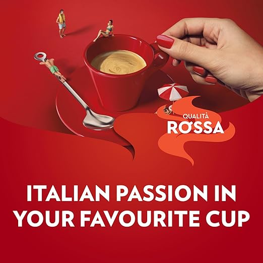 Lavazza, Qualità Rossa, Ground Coffee, 1 kg, Ideal for Moka Pots, with Aromatic Notes of Chocolate and Dried Fruits, Arabica and Robusta, Intensity 5/10, Medium Roasting, 4 x 250g