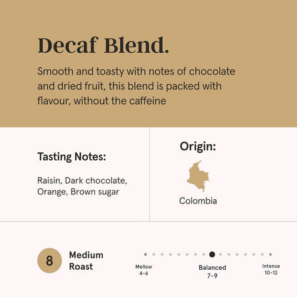 Grind Decaf House Blend Specialty Coffee Beans - 1kg Bag Medium Roast 100% Arabica-ExpressCo