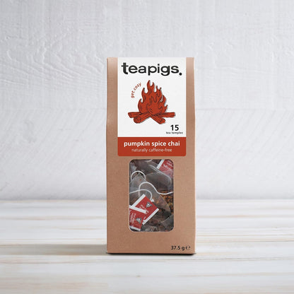 teapigs Pumpkin Spice Chai Tea - Caffeine-Free Chai 15 Temples Cinnamon Cardamom