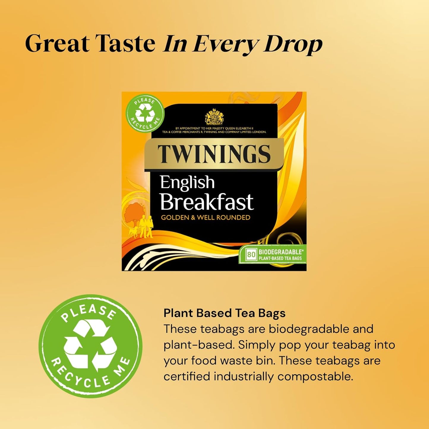 Twinings English Breakfast Tea 4 x 80 Bags - 320 Teabags Black Tea