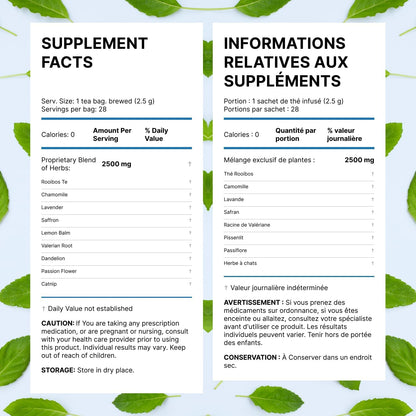 LULUTOX Bedtime Herbal Tea 28 Pyramid Bags - Natural Sleep Tea for Deep Rest