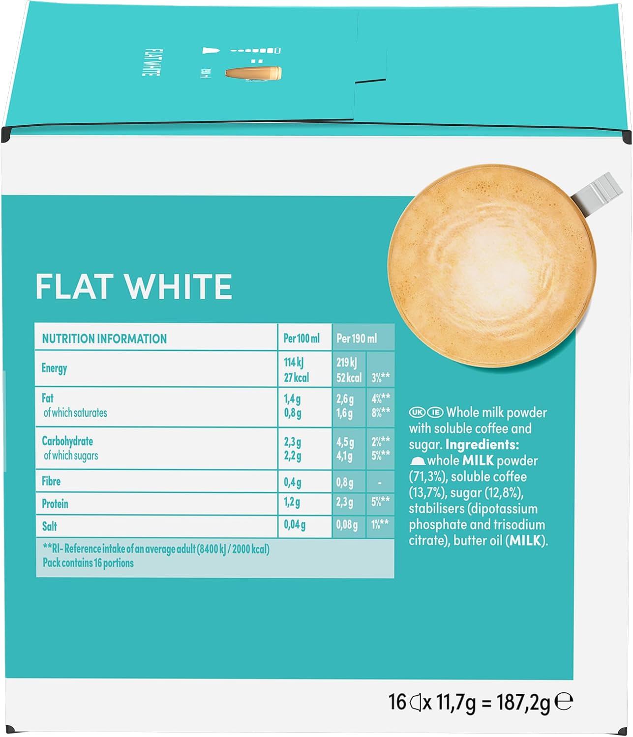 NESCAFÉ DOLCE GUSTO Flat White Coffee Pods 48 - Creamy Milk Coffee Capsules