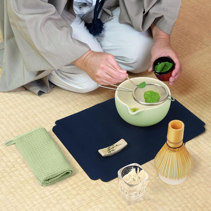 Joiish 10-Pcs Matcha Set - Bamboo Whisk Bowl with Spout Complete Tea Kit Light Green