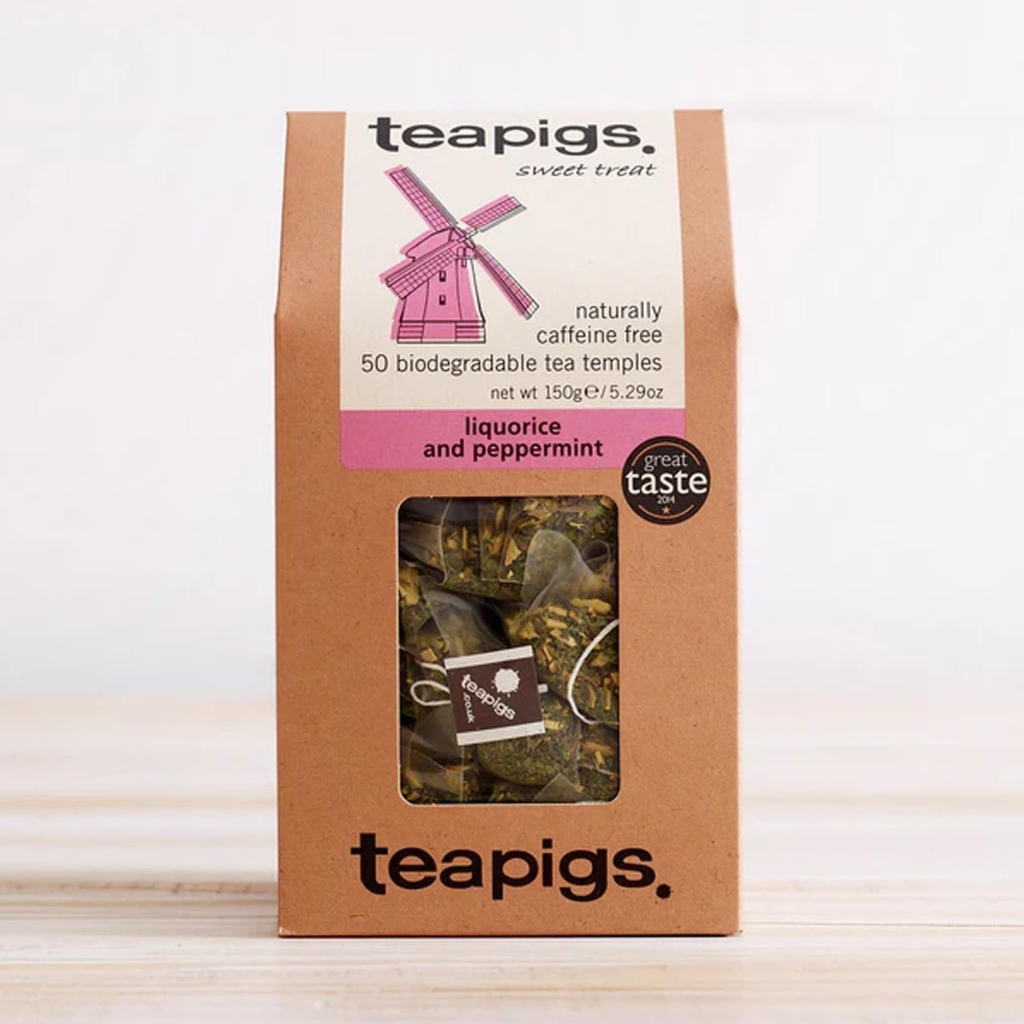 teapigs Liquorice & Peppermint Tea - Caffeine-Free Herbal Tea 50 Temples