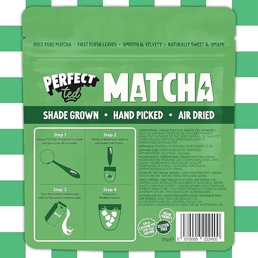 Ceremonial Grade Matcha Powder 100g | Perfect Ted Japanese Green Tea with L-Theanine