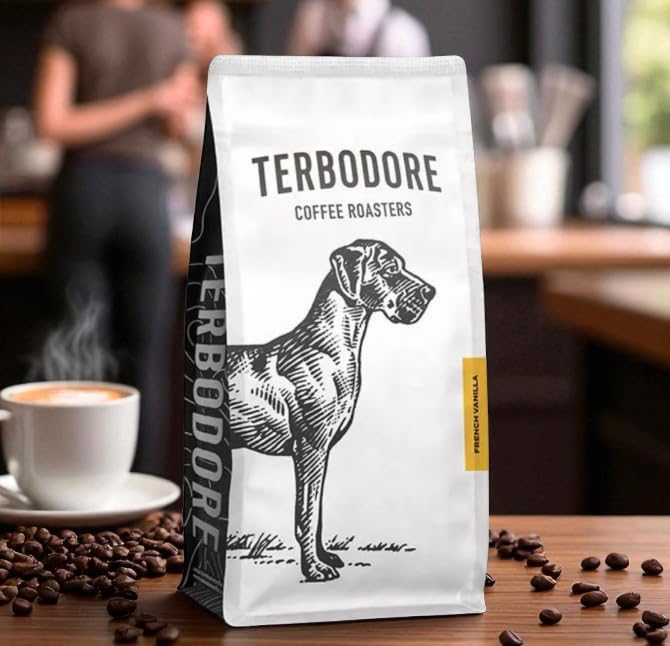 Terbodore French Vanilla Coffee Beans 1kg - Vanilla Flavoured Whole Beans Medium Roast-ExpressCo