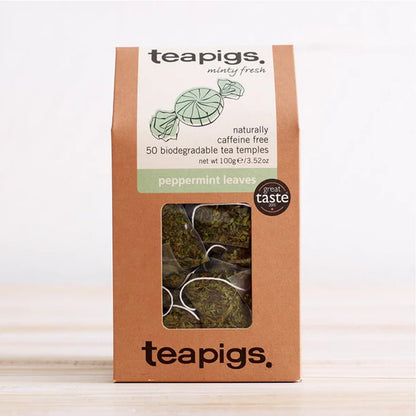 teapigs Peppermint Tea - Caffeine-Free Mint Tea 50 Temples Whole Leaves
