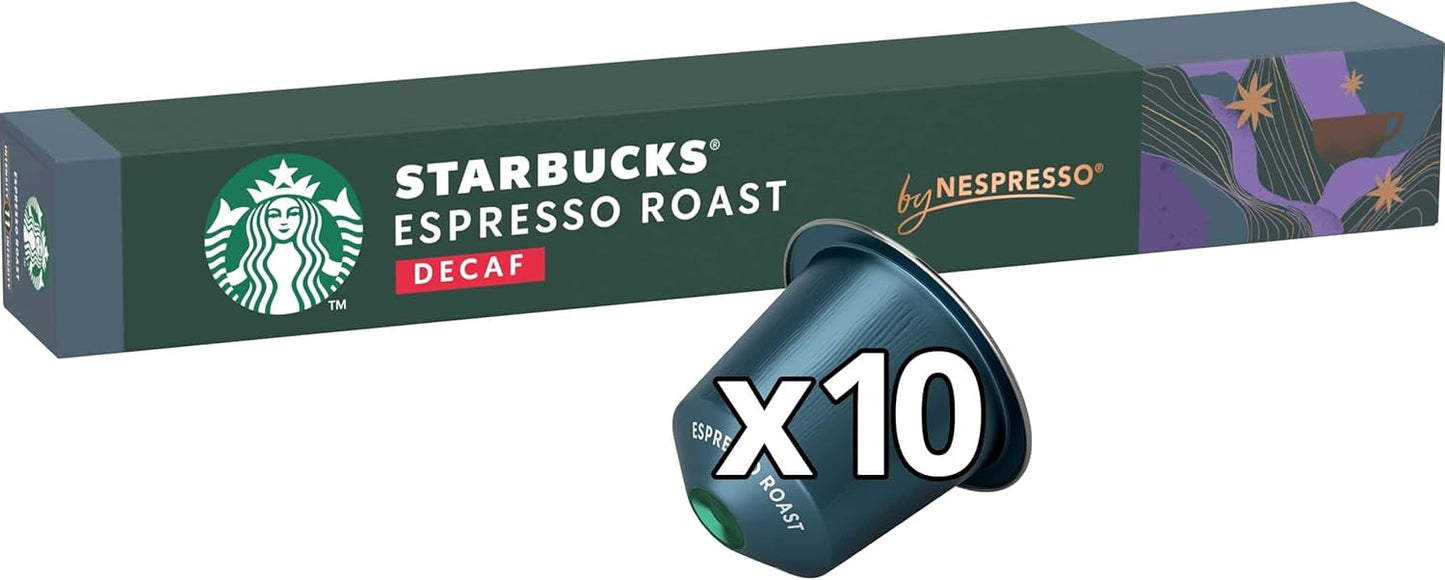 STARBUCKS Decaf Espresso Roast Nespresso Capsules 100 - Dark Roast Decaf Pods