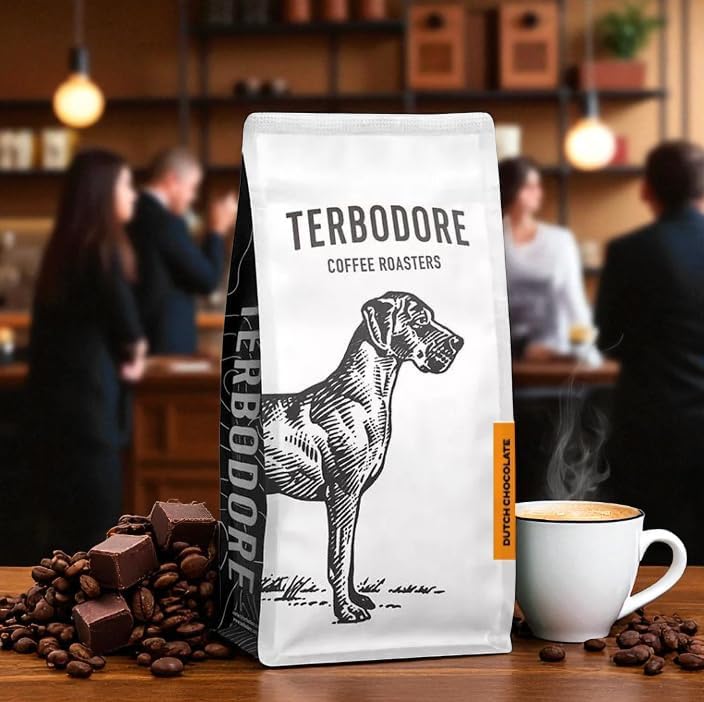 Terbodore Dutch Chocolate Coffee Beans 1kg - Mocha Flavoured Whole Beans Medium Roast-ExpressCo