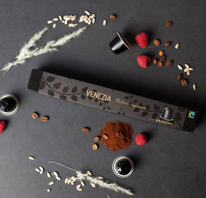 Venezia – 100 Coffee Pods | Strong Fair Trade Coffee Blend (70% Arabica, 30% Robusta)-ExpressCo