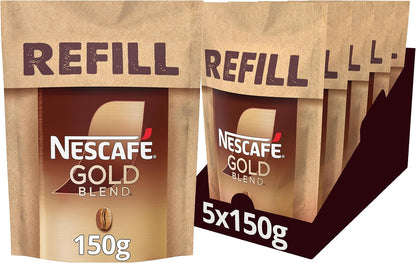 NESCAFÉ Gold Blend Refill 150g - 5 Pack Bundle | 416 Cups Premium Instant Coffee