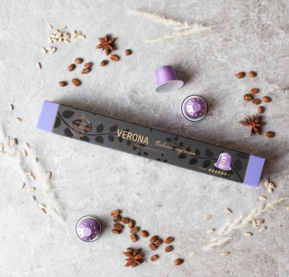 Verona – 100 Nespresso Compatible Pods | Smooth Medium Roast with 100% Arabica | Mild, Round Flavour with Notes of Chocolate & Caramel