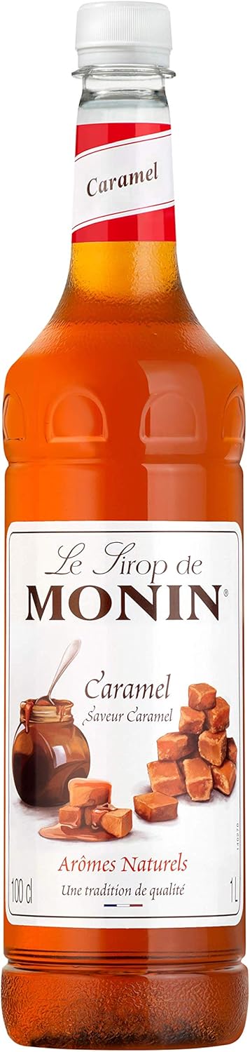 Monin Caramel Syrup 1 Litre with Pump - Premium Coffee Syrup