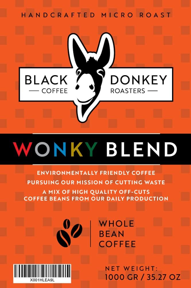 Black Donkey WONKY Blend Whole Coffee Beans 1KG - Sustainable Off-Cuts Mix