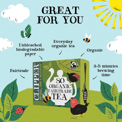 Clipper Organic Everyday Fairtrade Teabags 80 - Black Tea Biodegradable