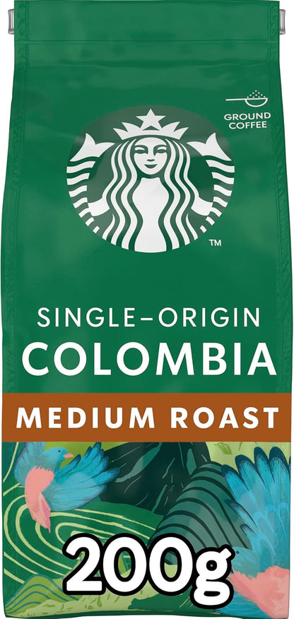 STARBUCKS Single-Origin Colombia Medium Roast Ground Coffee 200g Pack of 6-ExpressCo
