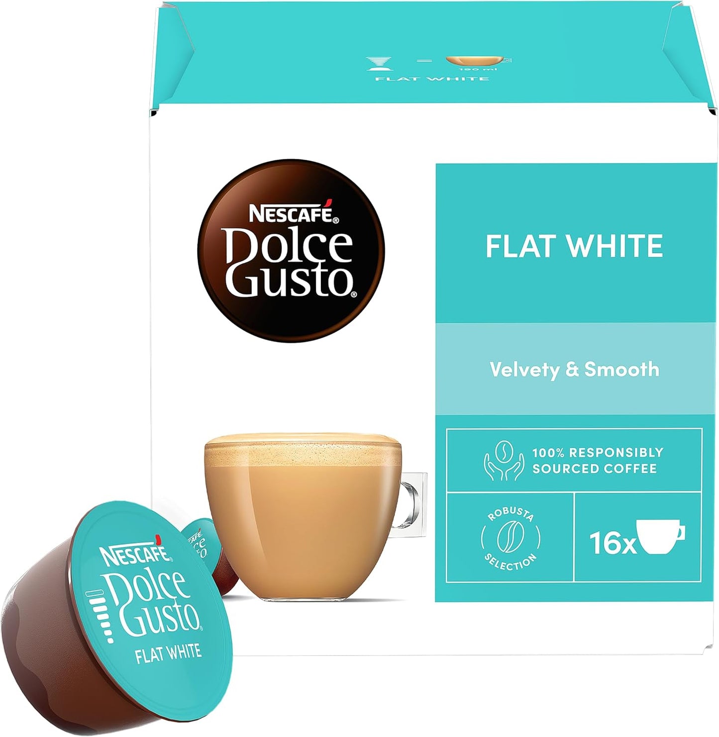 NESCAFÉ DOLCE GUSTO Flat White Coffee Pods 48 - Creamy Milk Coffee Capsules