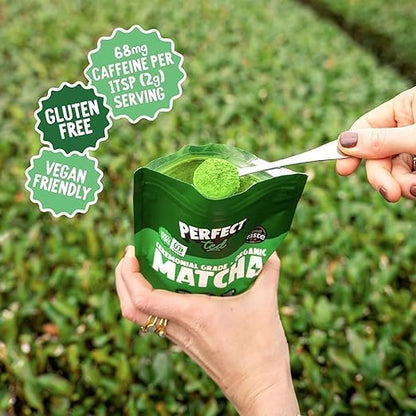 Ceremonial Grade Matcha Powder 100g | Perfect Ted Japanese Green Tea with L-Theanine