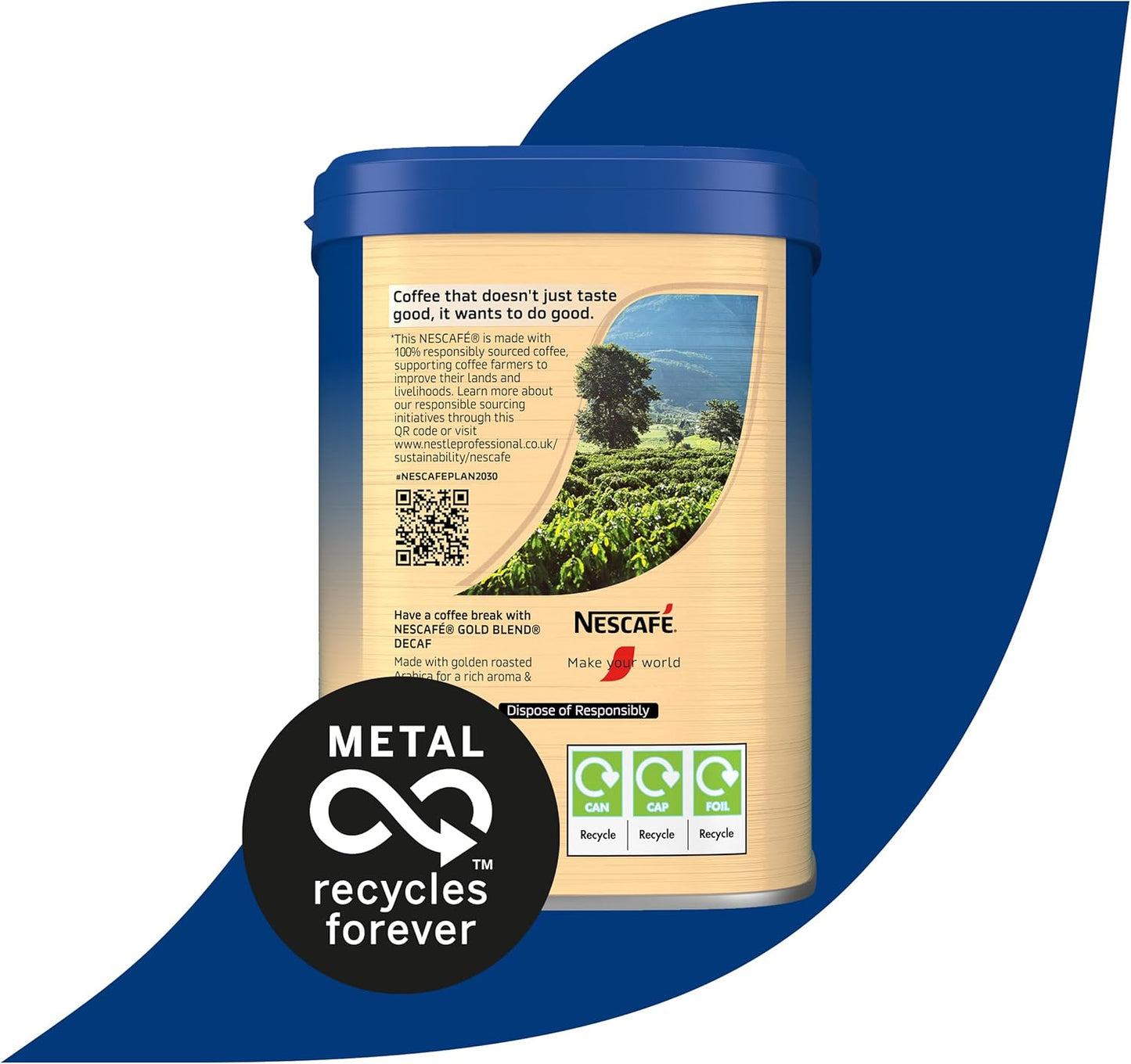 NESCAFÉ Gold Blend Decaf Instant Coffee 500g Tin - Premium Decaffeinated Coffee