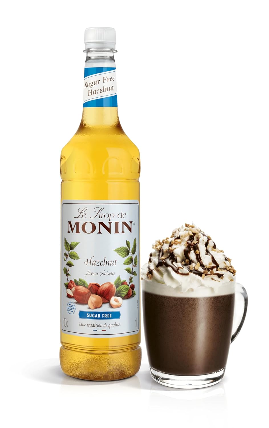 MONIN Premium Hazelnut Sugar Free Syrup 1L - Vegan Natural Coffee Syrup-ExpressCo