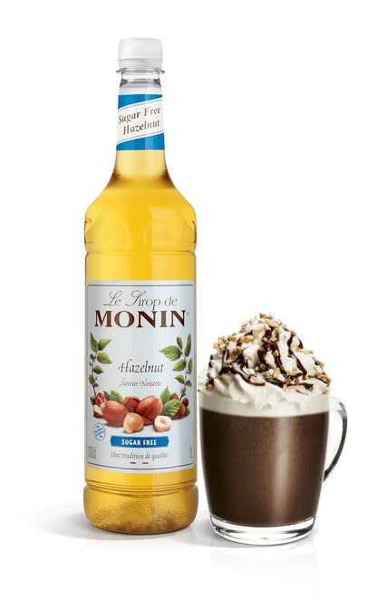 MONIN Premium Hazelnut Sugar Free Syrup 1L - Vegan Natural Coffee Syrup-ExpressCo