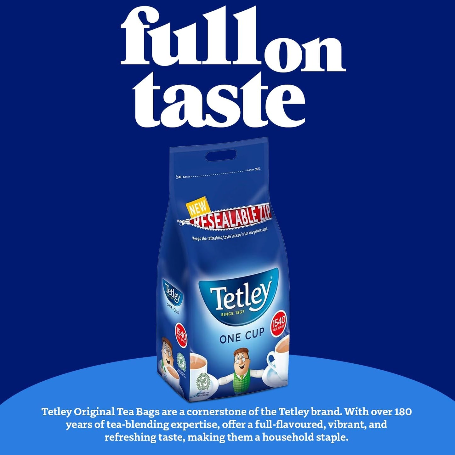 Tetley Original One Cup Black Tea Bags 1540 - Bulk Value Pack Rainforest Alliance