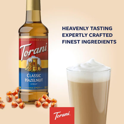 Torani Hazelnut Syrup 750ml - Premium Cane Sugar Coffee Syrup Vegetarian