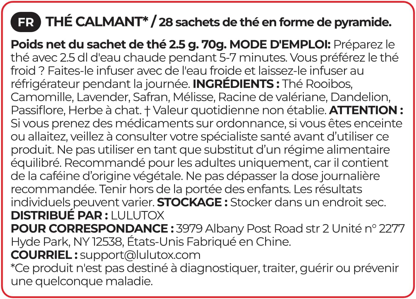 LULUTOX Bedtime Herbal Tea 28 Pyramid Bags - Natural Sleep Tea for Deep Rest