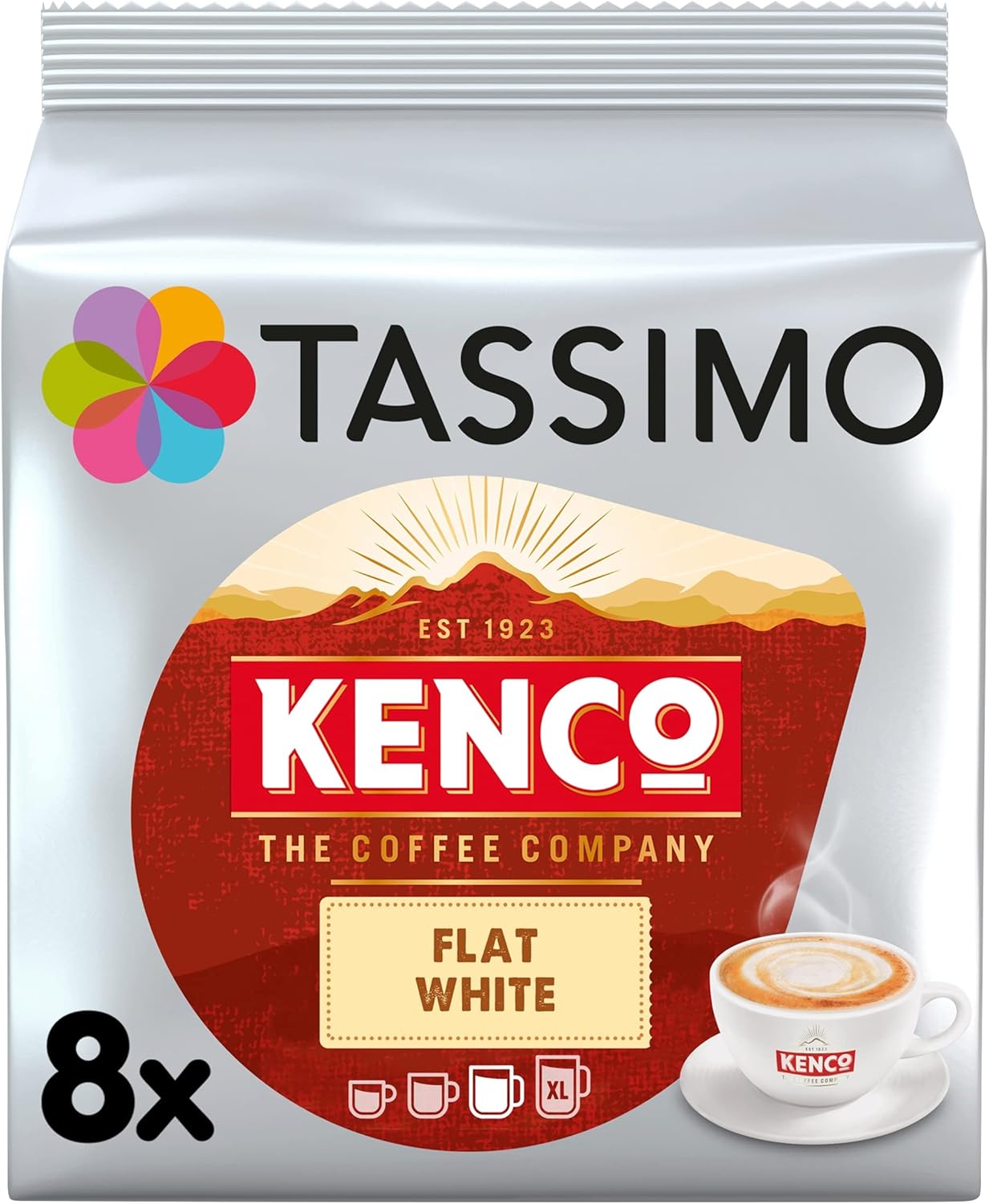 Tassimo Kenco Flat White Coffee Pods x8 (Pack of 5, Total 40 Drinks)