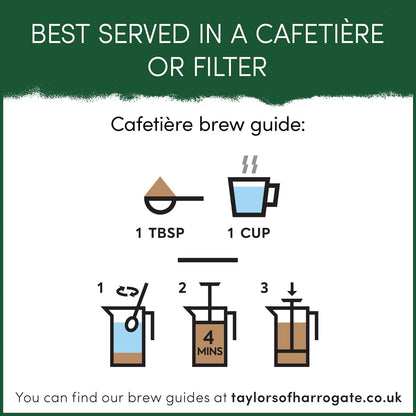 Taylors of Harrogate Hot Lava Java Ground Coffee 200g - Pack of 6 (1.2kg Total)