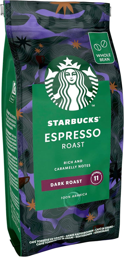 STARBUCKS Espresso Roast Dark Roast Whole Bean Coffee 200g Pack of 6 - Bold-ExpressCo