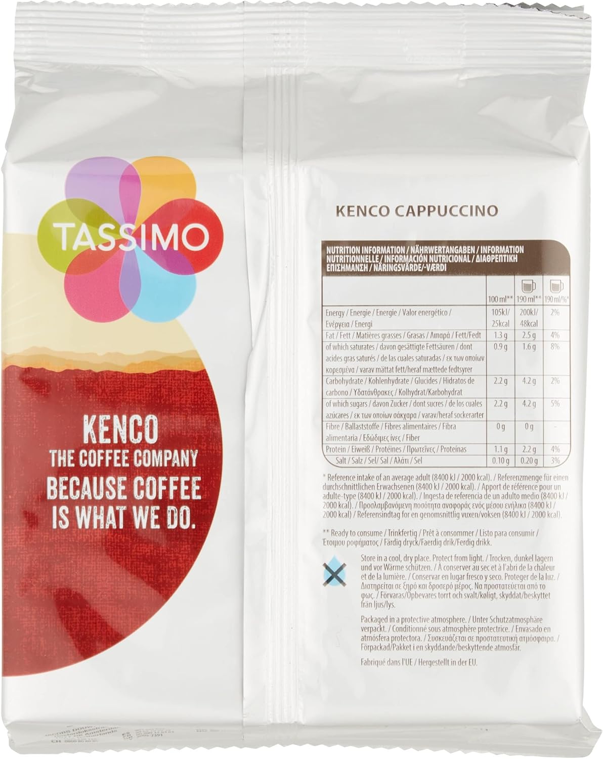 Tassimo Kenco Cappuccino Coffee Pods x8 (Pack of 5, Total 40 Drinks)-ExpressCo