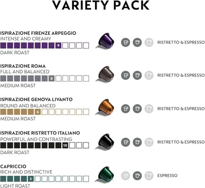 Nespresso Original Coffee Pods 50 Mixed Pack - Arpeggio Ristretto Capriccio Roma Livanto-ExpressCo