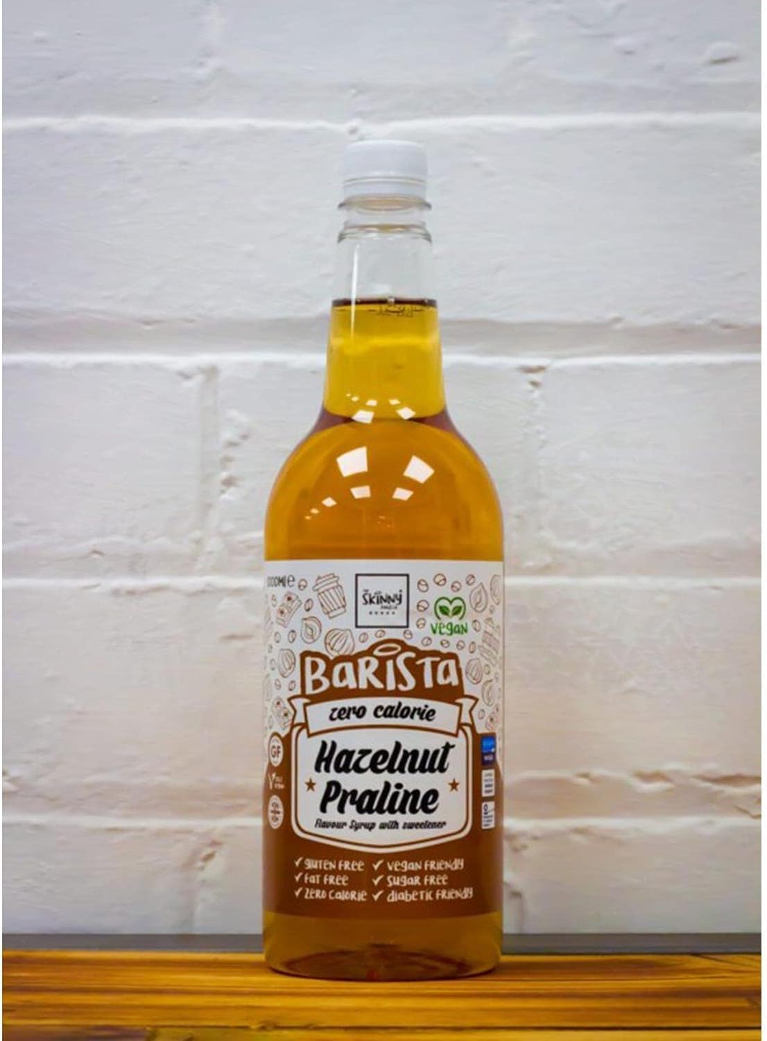 Skinny Food Co Hazelnut Praline Syrup Zero Calorie 1L - Sugar Free Vegan